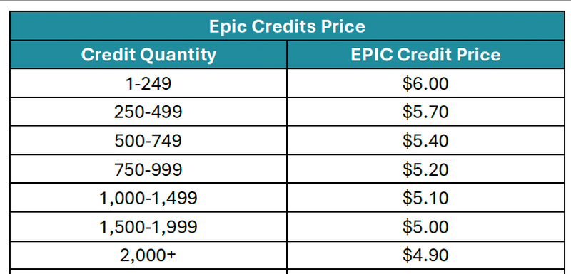 2024 EPIC credit pricing