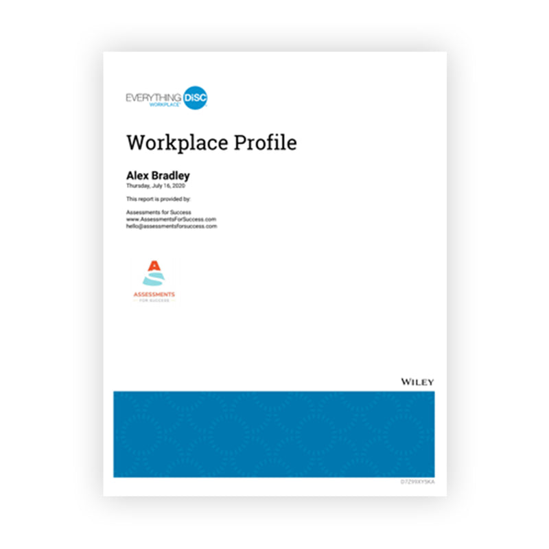 The Everything DiSC Workplace Profile helps individuals understand that focusing on relationships, especially in business, is more important than only focusing on themselves. This popular assessment teaches people about their DiSC personality type and how they can work with others who may approach situations differently.