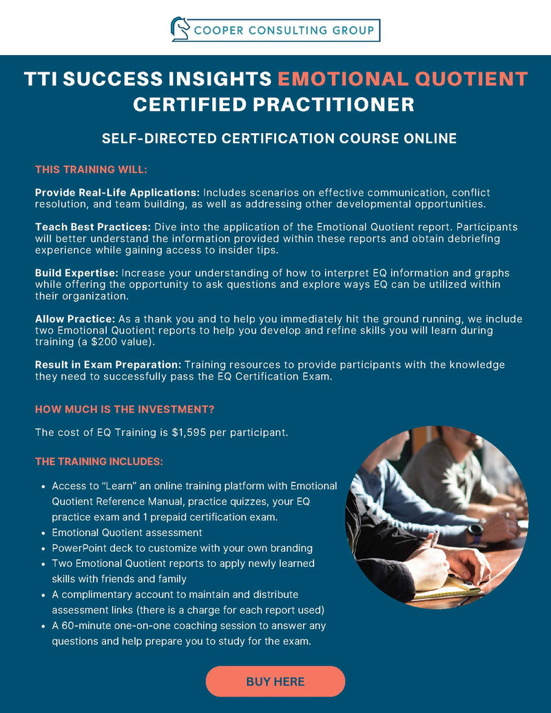 Emotional Quotient Certified Practitioner (Self-Directed Course Online) | Led by TTI Success Insights